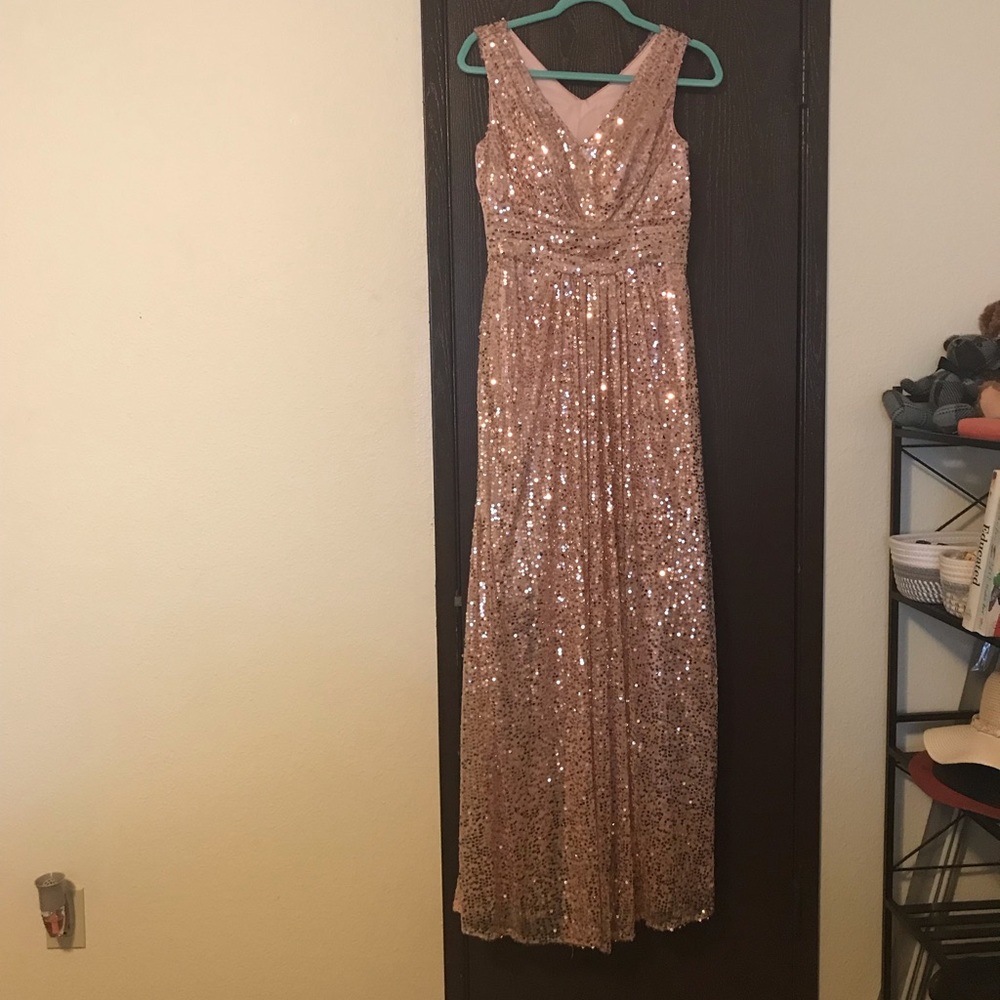 Brand new champagne pink sequined dress